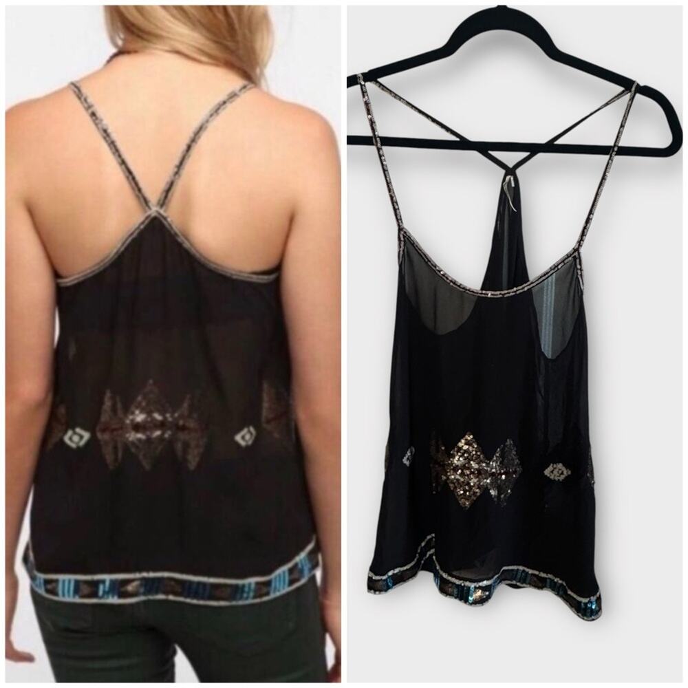 BB Dakota sheer sequin tank